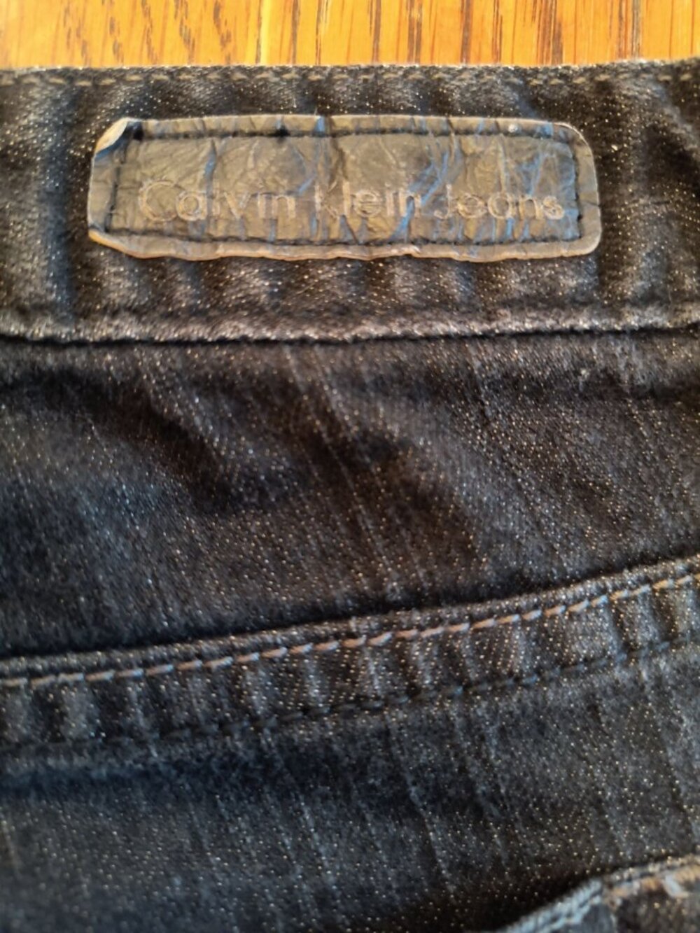 Calvin Klein Ultimate Bootcut Jeans 33/16 Dark Wash Cotton Blend 28" Inseam - Picture 7 of 9